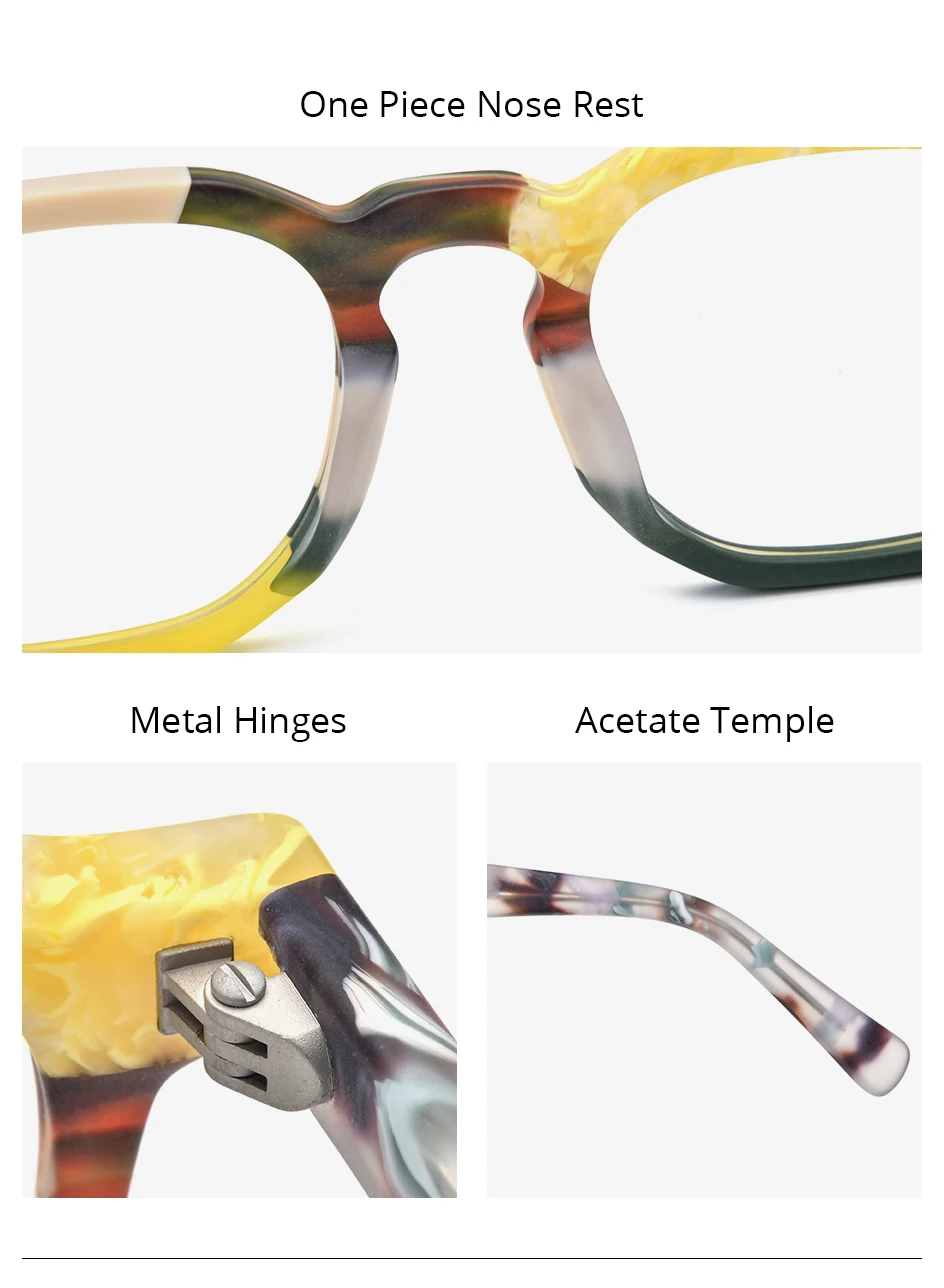 FONEX HEPIDEM Acetate Eyeglasses Frame Men New Square Brand Design Glasses Women Retro Vintage Eyewear Japanese Spectacles 9287