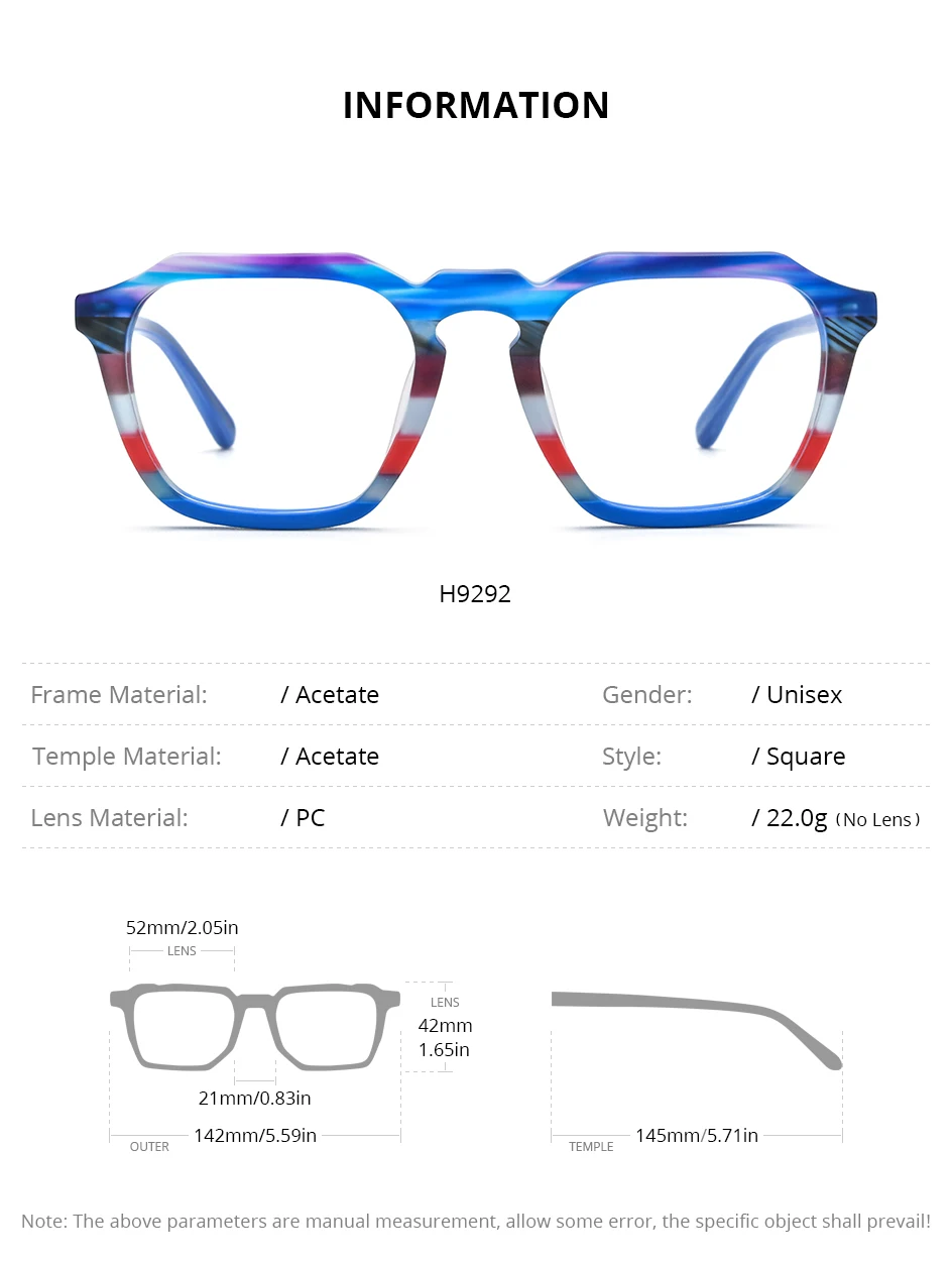 FONEX HEPIDEM Acetate Eyeglasses Frame Men New Square Brand Design Glasses Women Retro Vintage Eyewear Japanese Spectacles 9287