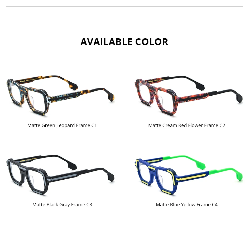FONEX HEPIDEM Acetate Eyeglasses Frame Men New Square Brand Design Glasses Women Retro Vintage Eyewear Japanese Spectacles 9287