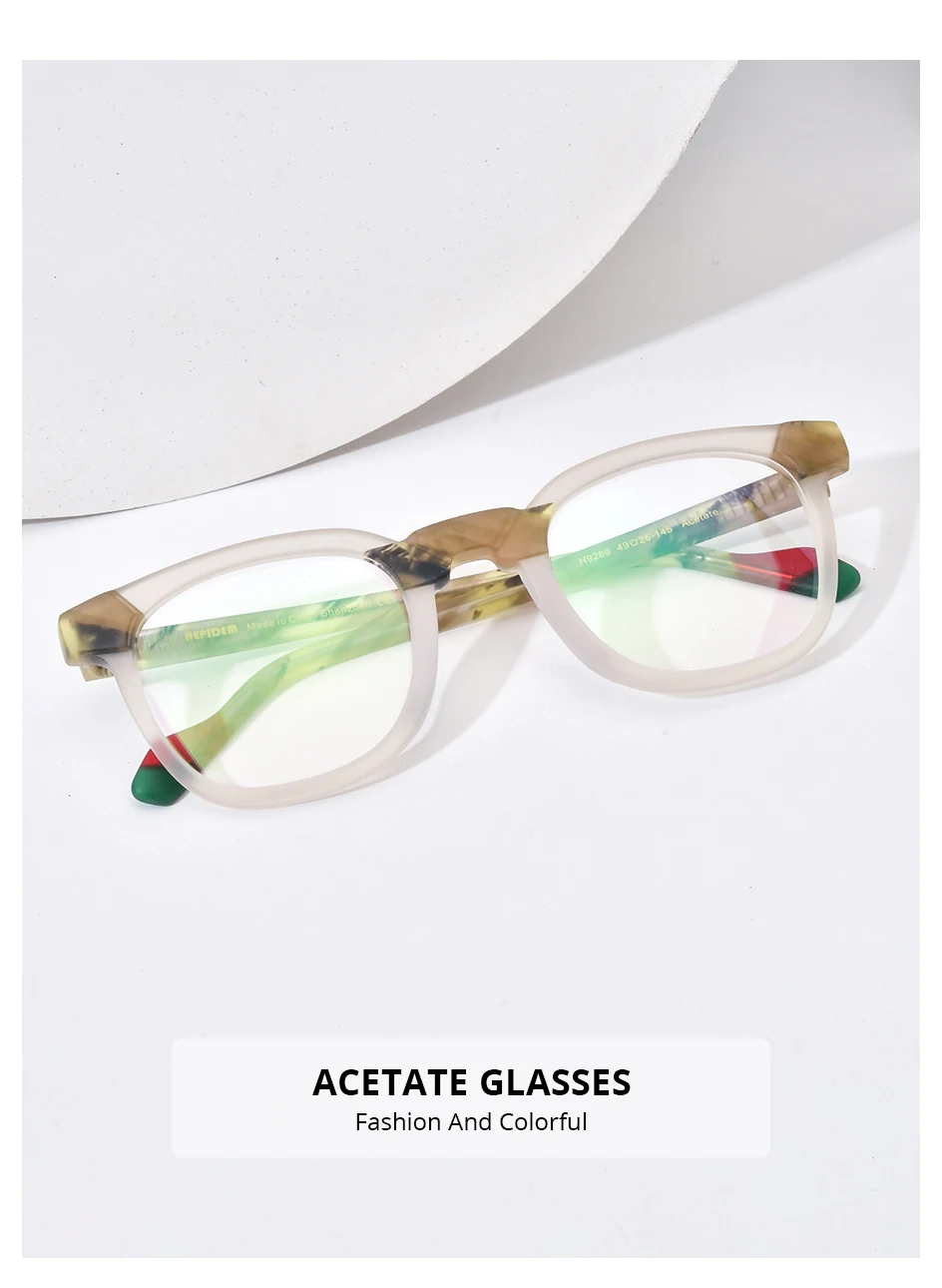 FONEX HEPIDEM Acetate Eyeglasses Frame Men New Square Brand Design Glasses Women Retro Vintage Eyewear Japanese Spectacles 9287