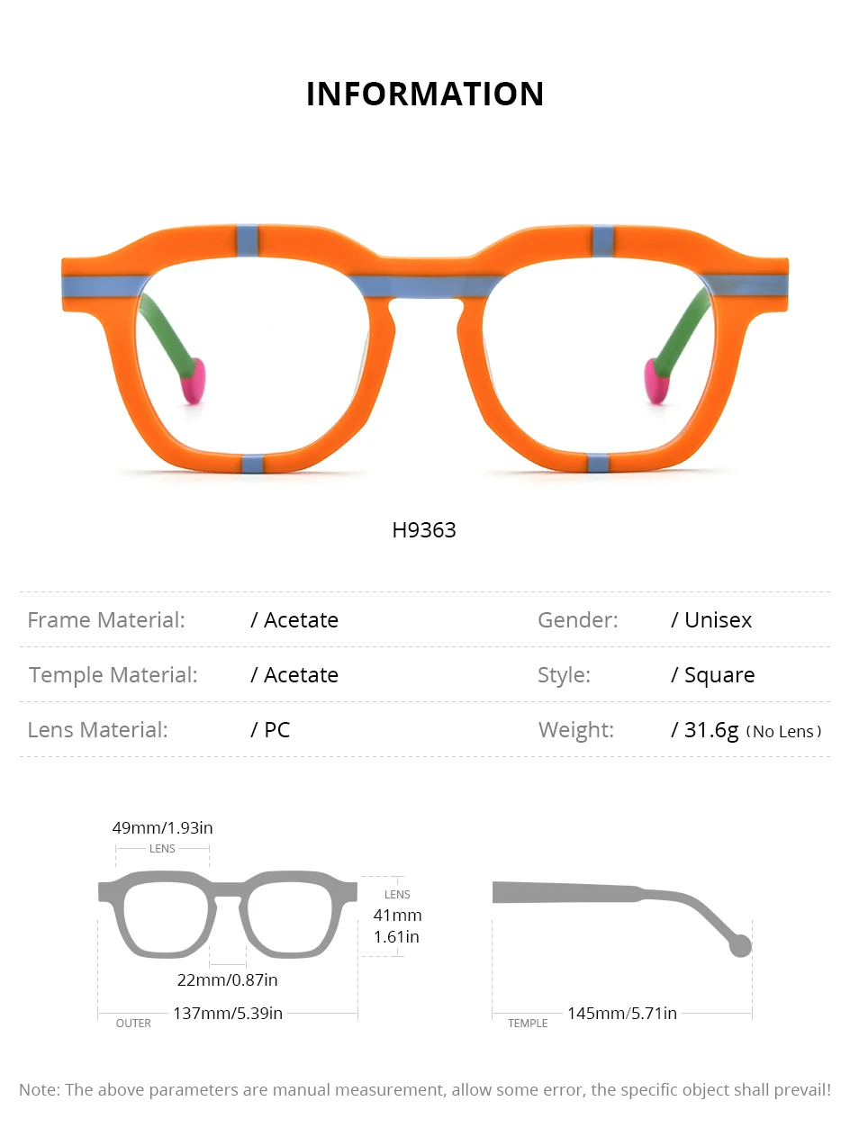 FONEX HEPIDEM Acetate Eyeglasses Frame Men New Square Brand Design Glasses Women Retro Vintage Eyewear Japanese Spectacles 9287