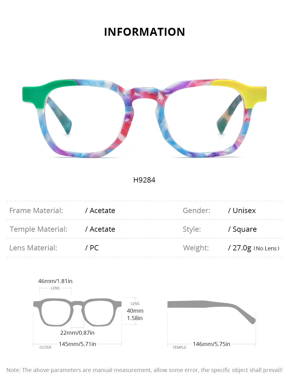 FONEX HEPIDEM Acetate Eyeglasses Frame Men New Square Brand Design Glasses Women Retro Vintage Eyewear Japanese Spectacles 9287