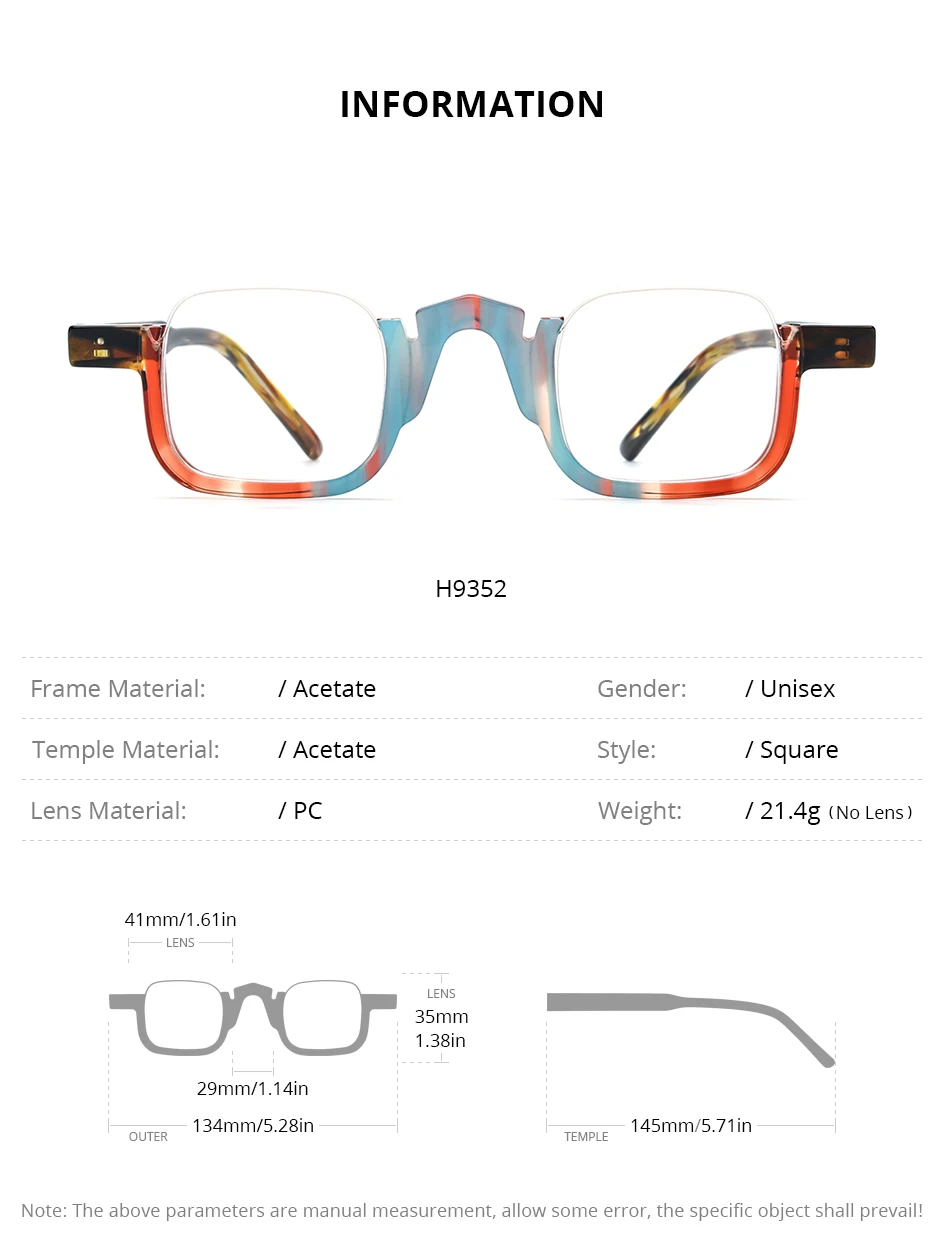 FONEX HEPIDEM Acetate Eyeglasses Frame Men New Square Brand Design Glasses Women Retro Vintage Eyewear Japanese Spectacles 9287