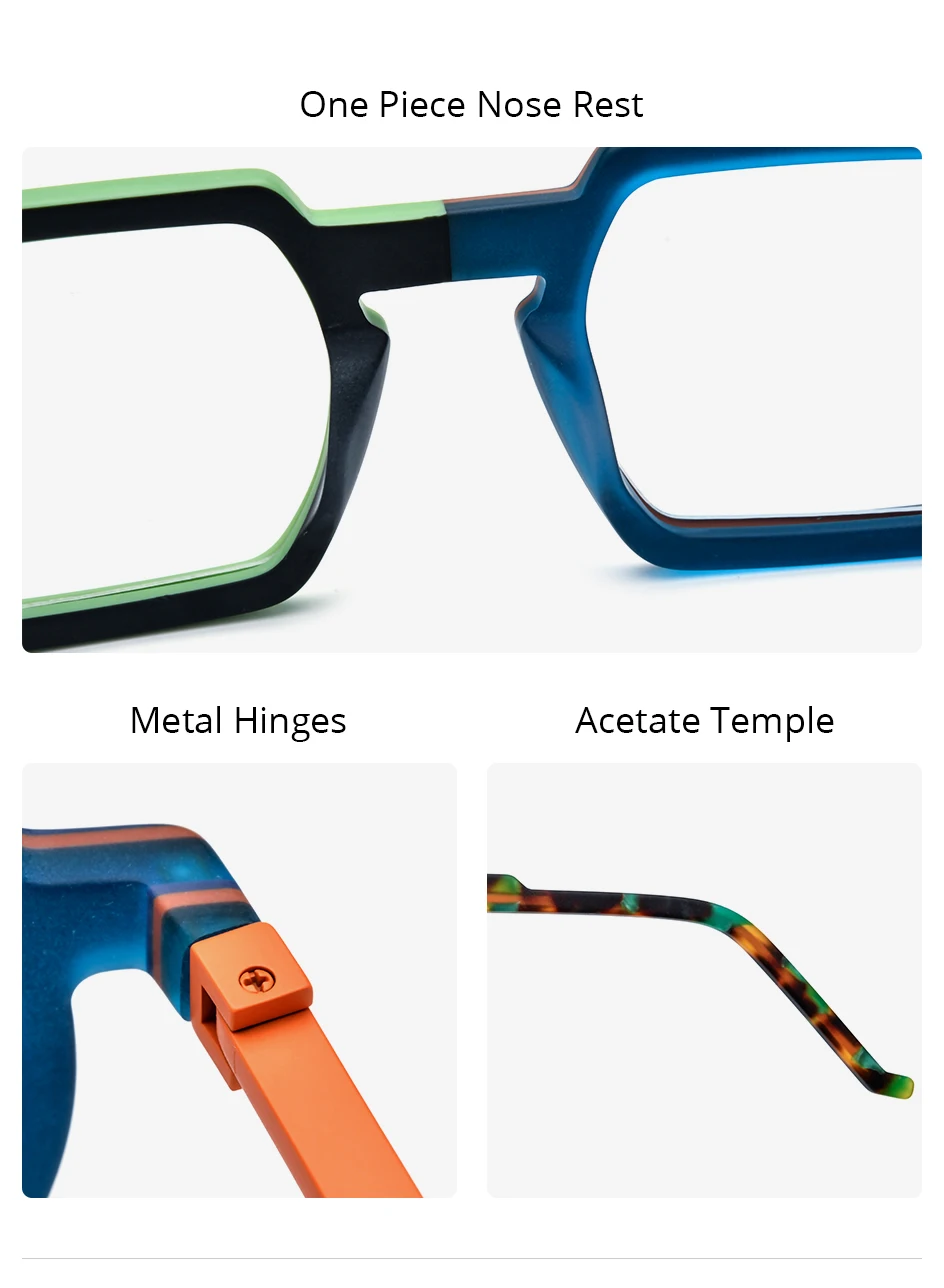 FONEX HEPIDEM Acetate Eyeglasses Frame Men New Square Brand Design Glasses Women Retro Vintage Eyewear Japanese Spectacles 9287
