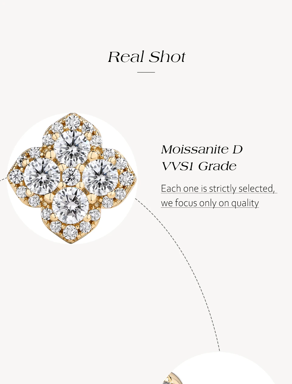 Attagems Full Moissanite Diamond Earrings D VVS1 For Women S925 Sterling Silver 18k Gold Plated Engagement Wedding Jewelry Gifts