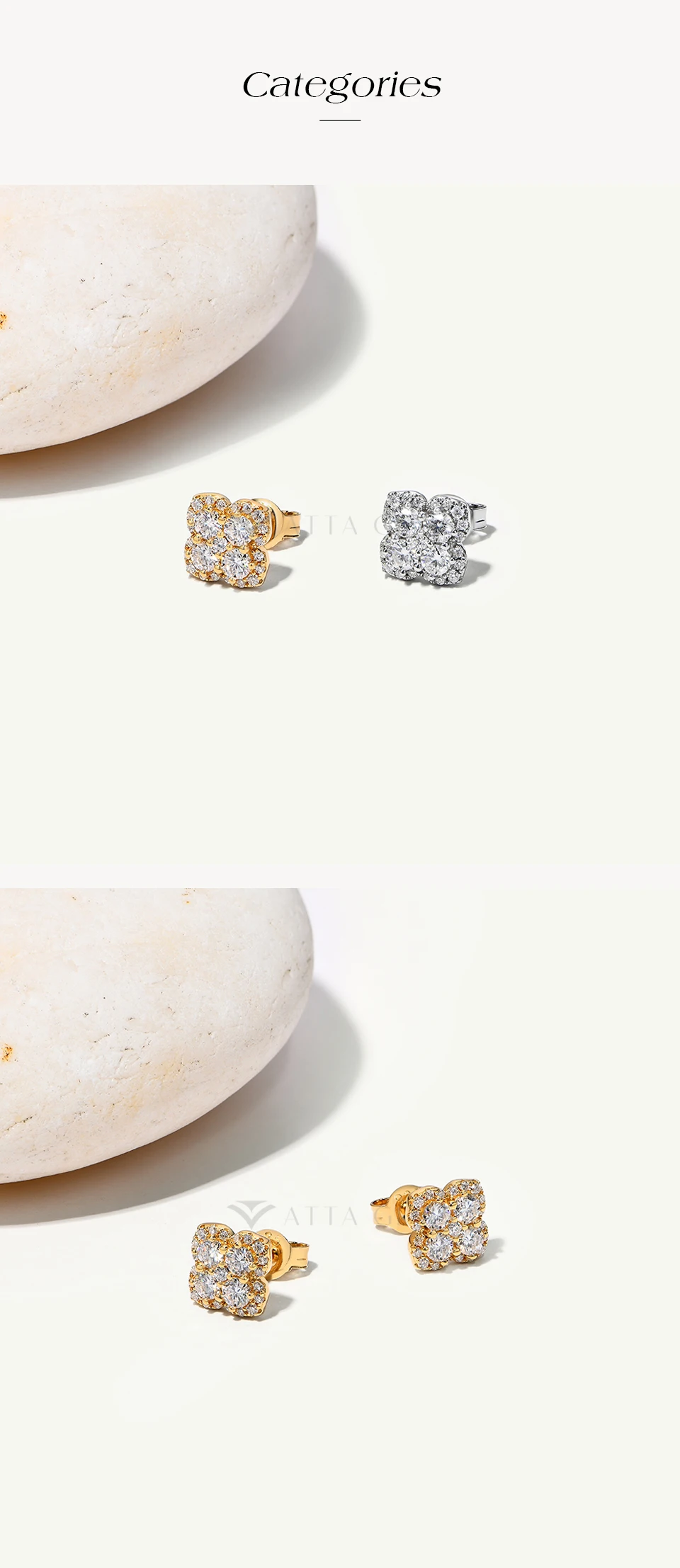 Attagems Full Moissanite Diamond Earrings D VVS1 For Women S925 Sterling Silver 18k Gold Plated Engagement Wedding Jewelry Gifts