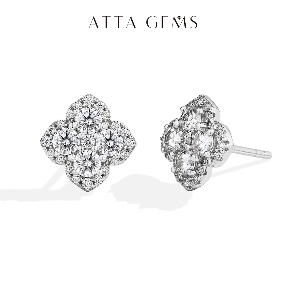 Attagems Full Moissanite Diamond Earrings D VVS1 For Women S925 Sterling Silver 18k Gold Plated Engagement Wedding Jewelry Gifts