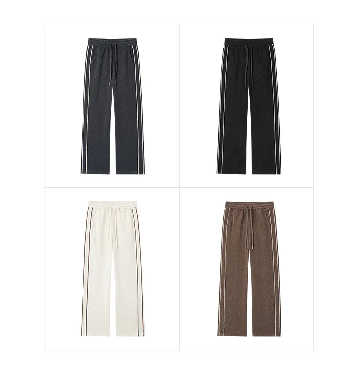 Semir Casual Pants Women Chenille Long Pants Winter 2025 New Contrasting Colors Wide-Leg Pants Leg-Lengthening