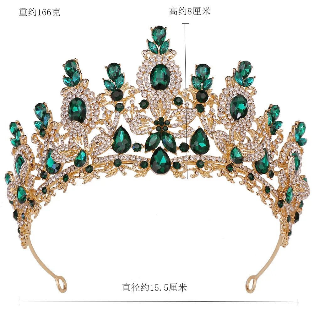 KMVEXO Baroque Luxury Water Drop Flower Crystal Opal Tiara For Women Wedding Girls Birthday Party Elegant Crown Hair Accessories