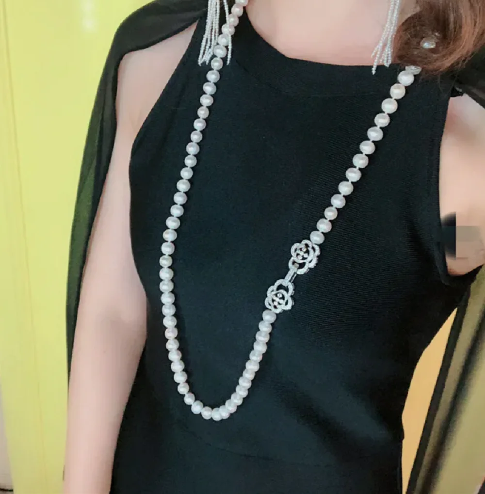 24 Inch Genuine Natural AAA 8-9mm White South China Sea Pearl Necklace 20in 22in 26in 28in 30in 32in 34in 36in