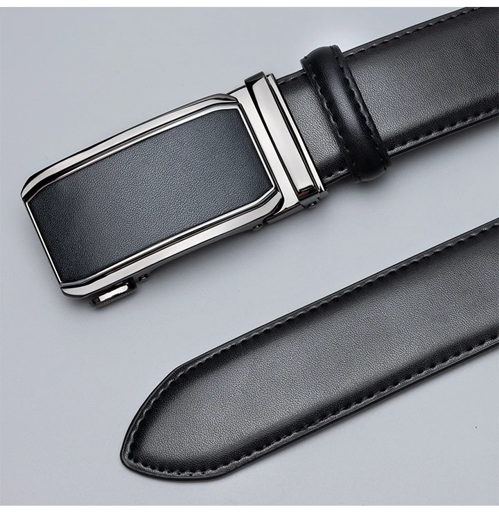 Maikun Leather Ratchet Belt For Men Click Leather Belt Adjustable Buckle Trim To Fit Black Brown