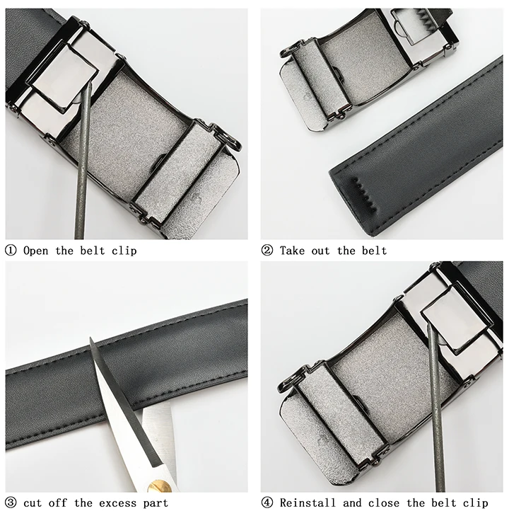 Maikun Leather Ratchet Belt For Men Click Leather Belt Adjustable Buckle Trim To Fit Black Brown