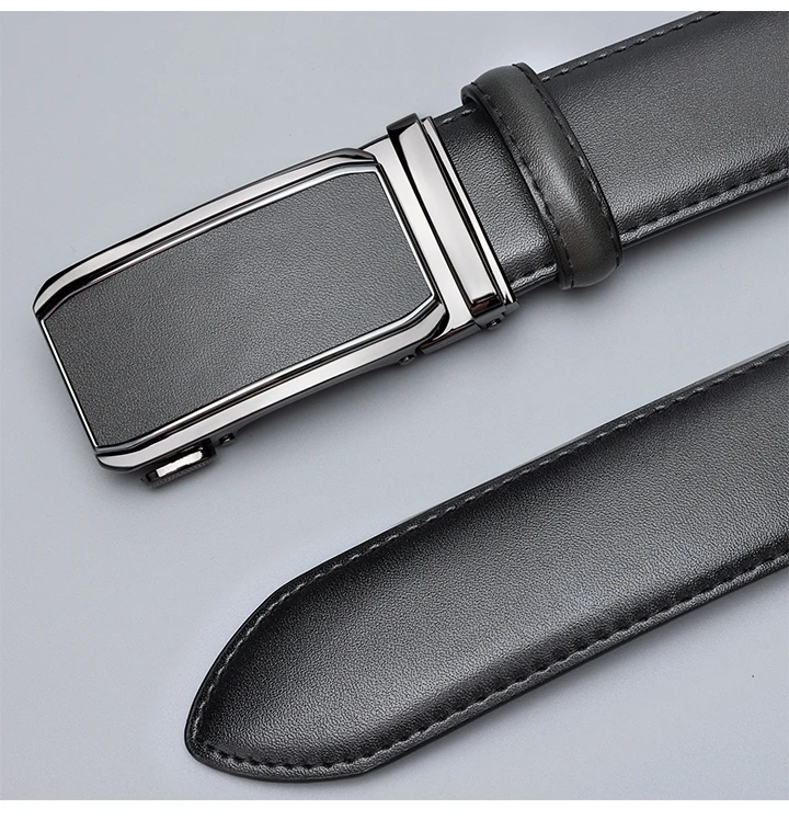Maikun Leather Ratchet Belt For Men Click Leather Belt Adjustable Buckle Trim To Fit Black Brown