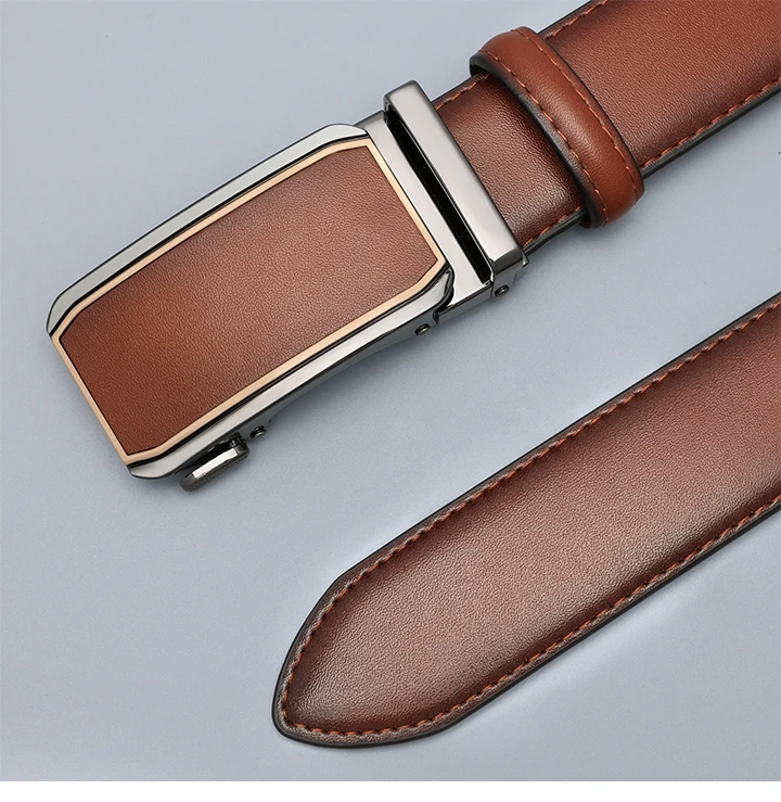 Maikun Leather Ratchet Belt For Men Click Leather Belt Adjustable Buckle Trim To Fit Black Brown