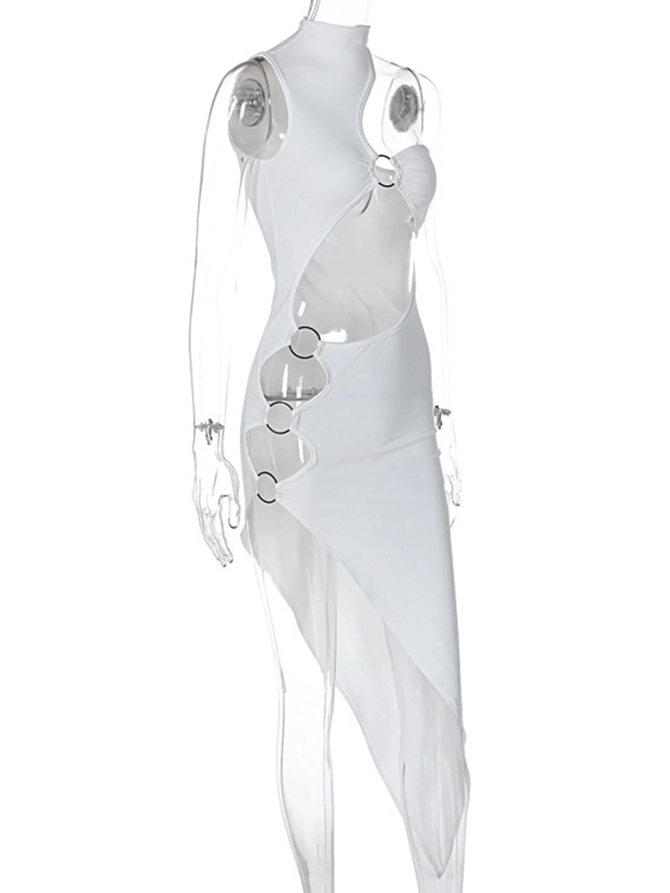 Sexy Hollow Black White Maxi Summer Dress Women Bodycon Club Birthday Party Dress Woman Clothing Midi Evening Dresses Vestidos