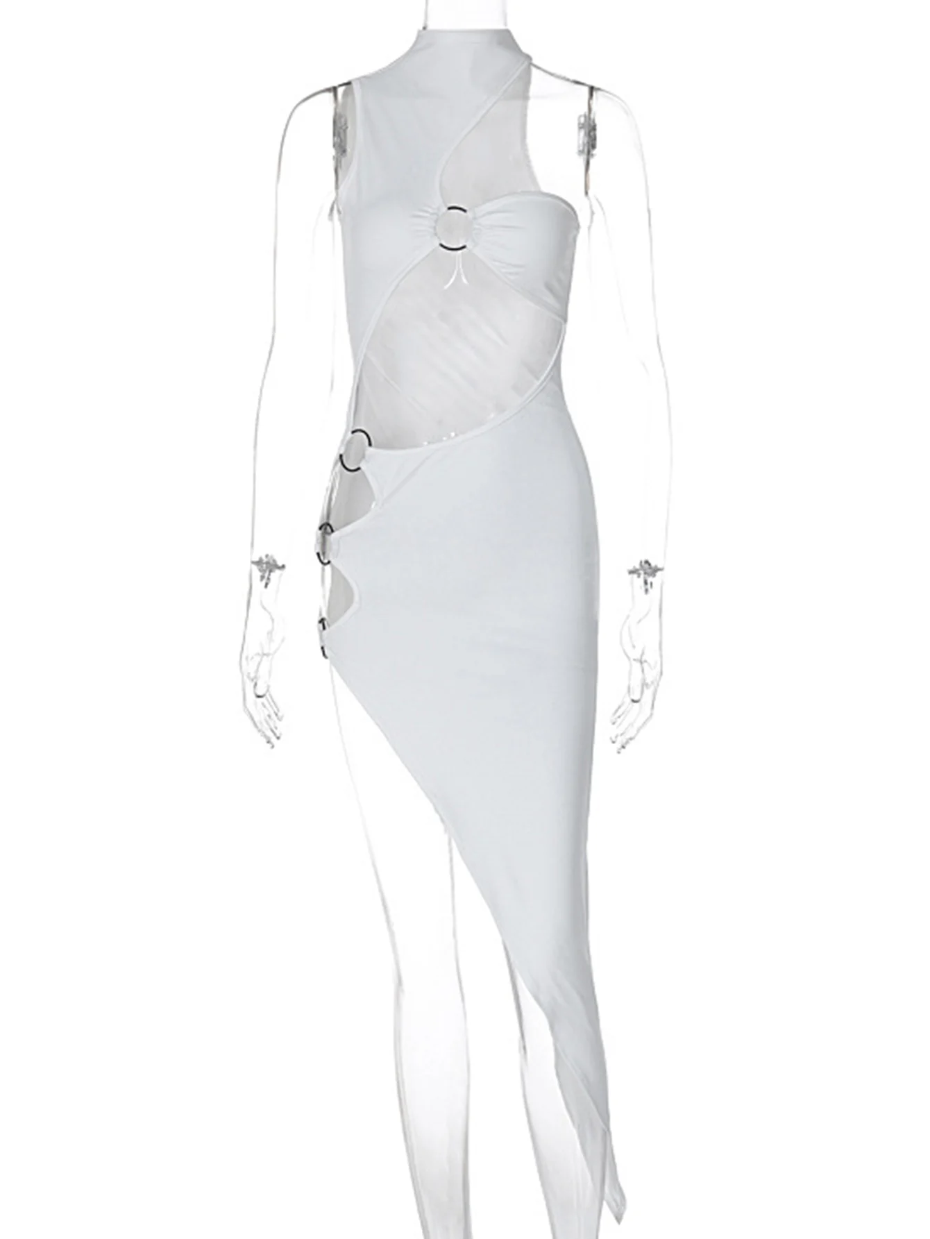 Sexy Hollow Black White Maxi Summer Dress Women Bodycon Club Birthday Party Dress Woman Clothing Midi Evening Dresses Vestidos