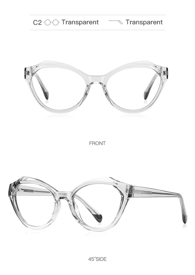 CLLOIO New Fashion Cat Eye Anti Blue Light Reading Glasses For Women Customizable Prescription Myopia Hyperopia Optical Eyewear