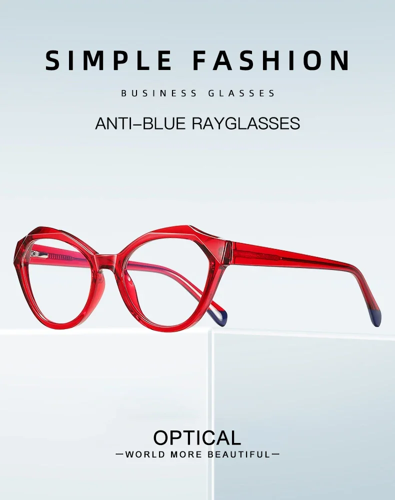 CLLOIO New Fashion Cat Eye Anti Blue Light Reading Glasses For Women Customizable Prescription Myopia Hyperopia Optical Eyewear