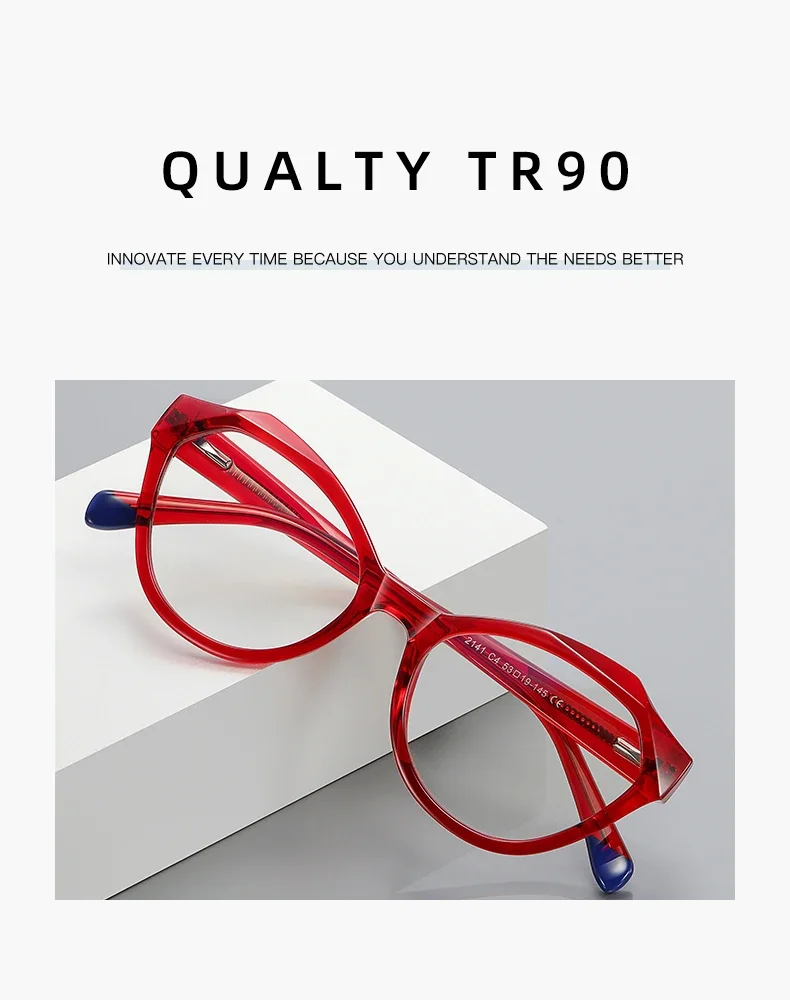 CLLOIO New Fashion Cat Eye Anti Blue Light Reading Glasses For Women Customizable Prescription Myopia Hyperopia Optical Eyewear
