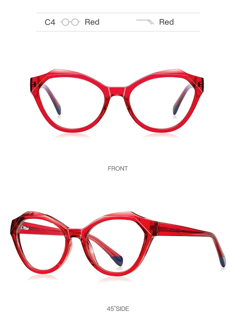 CLLOIO New Fashion Cat Eye Anti Blue Light Reading Glasses For Women Customizable Prescription Myopia Hyperopia Optical Eyewear