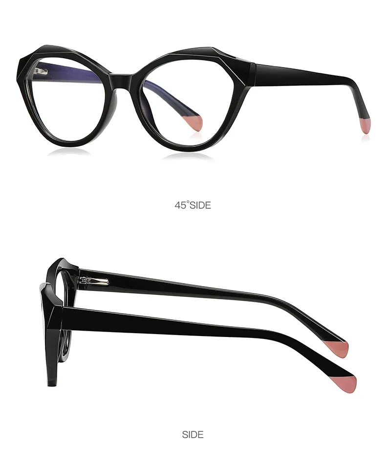 CLLOIO New Fashion Cat Eye Anti Blue Light Reading Glasses For Women Customizable Prescription Myopia Hyperopia Optical Eyewear