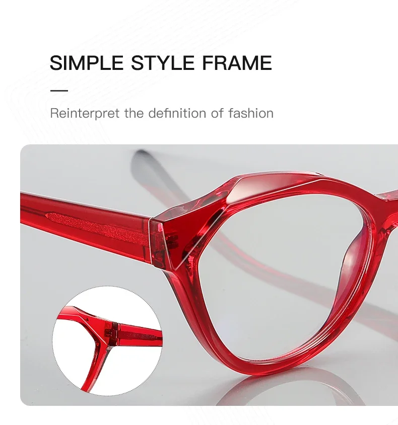 CLLOIO New Fashion Cat Eye Anti Blue Light Reading Glasses For Women Customizable Prescription Myopia Hyperopia Optical Eyewear