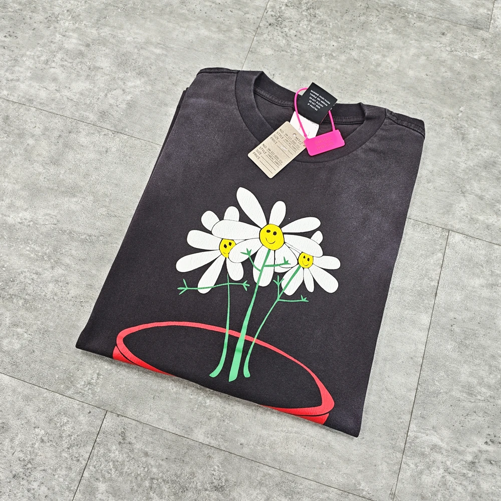 Yao Fashion Saint OF Michael 25SS Vintage Casual Baggy Cotton Short Sleeve Tee Tops Streetwear Cartoon Oversize T Shirt For Men