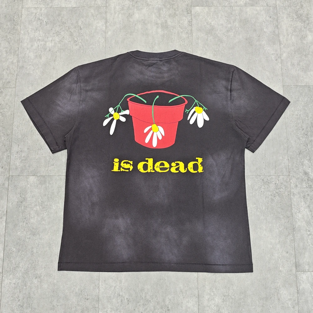 Yao Fashion Saint OF Michael 25SS Vintage Casual Baggy Cotton Short Sleeve Tee Tops Streetwear Cartoon Oversize T Shirt For Men