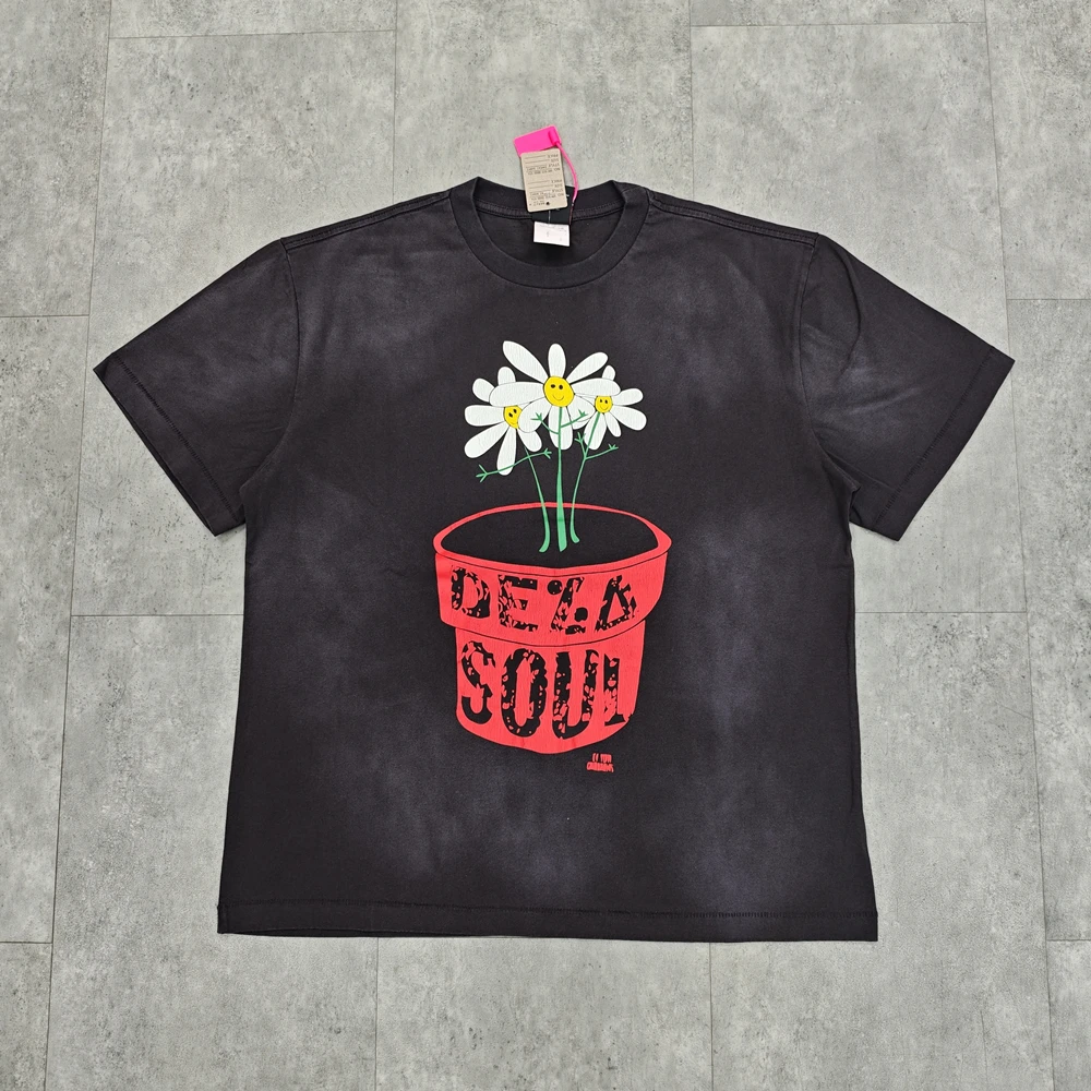 Yao Fashion Saint OF Michael 25SS Vintage Casual Baggy Cotton Short Sleeve Tee Tops Streetwear Cartoon Oversize T Shirt For Men