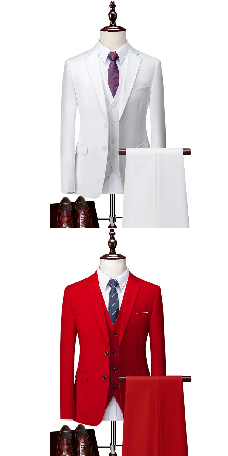2025 New Men's Business Casual Suit for Weddings Male Solid Colour Formal Suit Sets Men Prom Party Tuxedo Dress