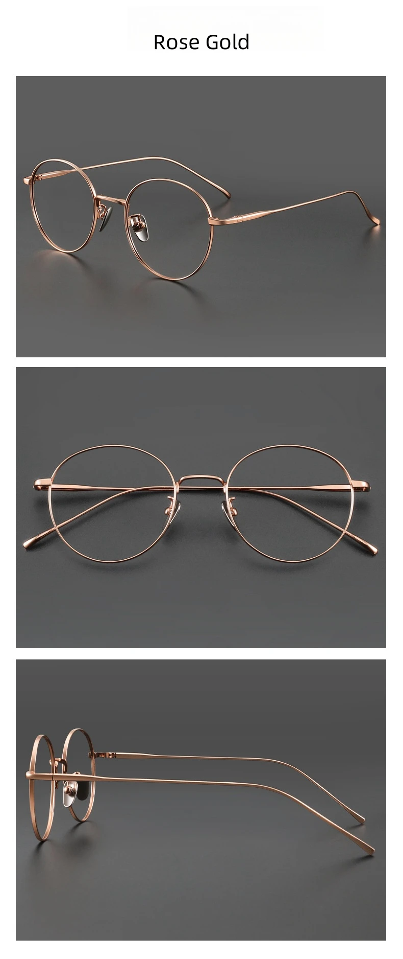Xbora Fashion Round Optical Prescription Glasses Custom Reading Myopia Multifocal Titanium Alloy Eyewear For Men and Women 1644