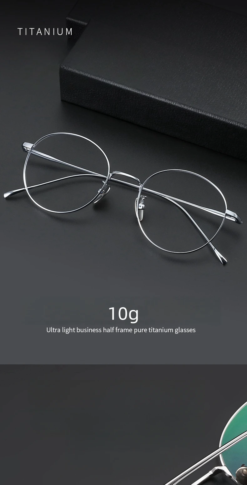 Xbora Fashion Round Optical Prescription Glasses Custom Reading Myopia Multifocal Titanium Alloy Eyewear For Men and Women 1644