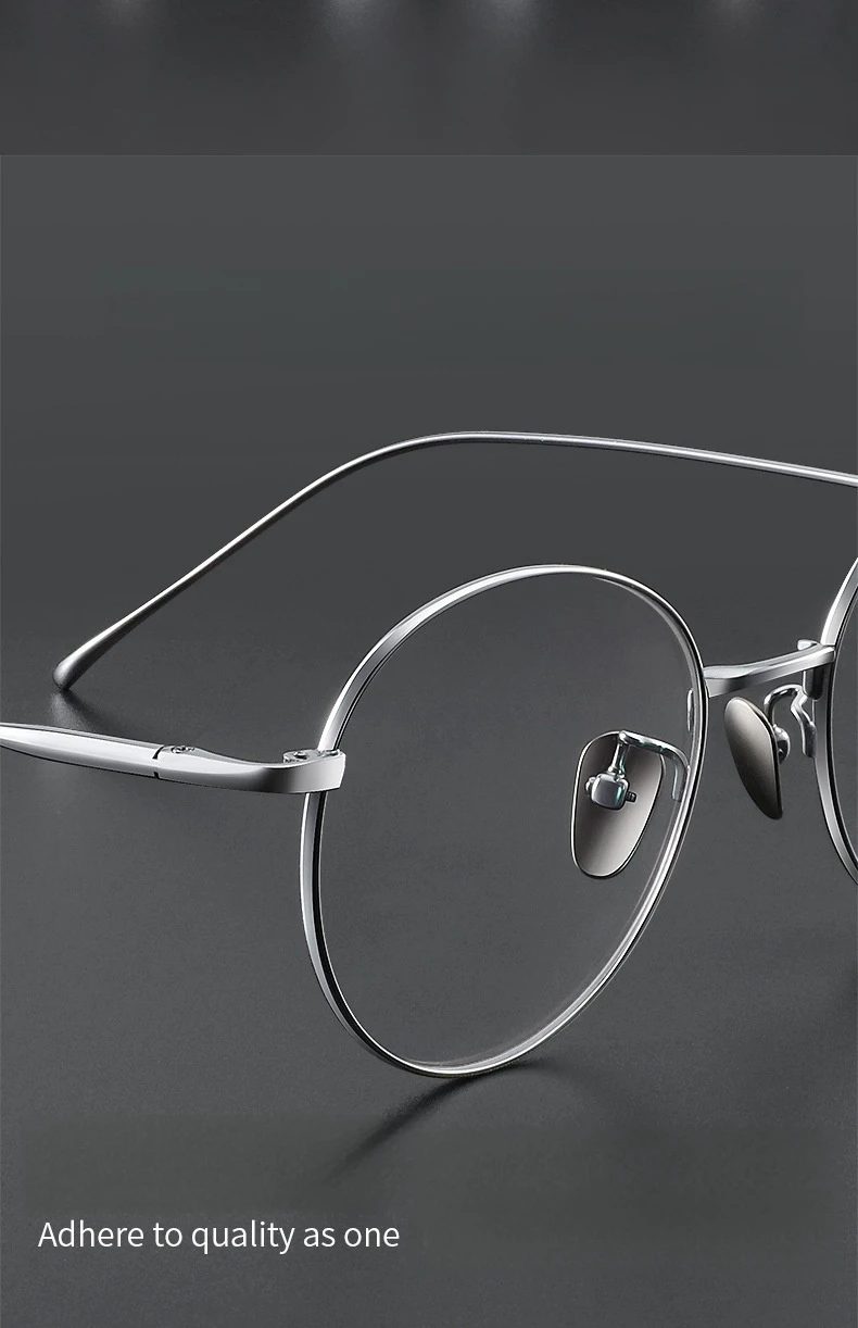 Xbora Fashion Round Optical Prescription Glasses Custom Reading Myopia Multifocal Titanium Alloy Eyewear For Men and Women 1644