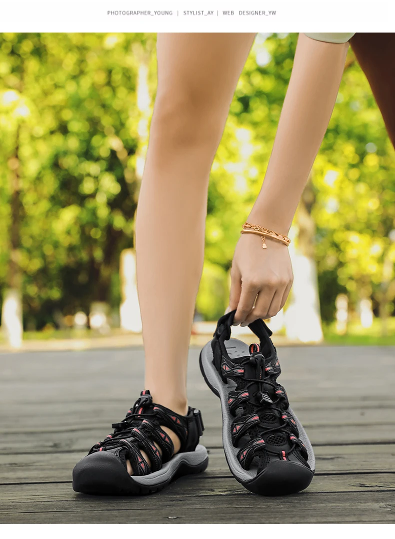 Summer Genuine Leather Women Sandals Comfortable Gladiator Sandals New Designer Sneakers Lightweight Outdoor Women Beach Sandals