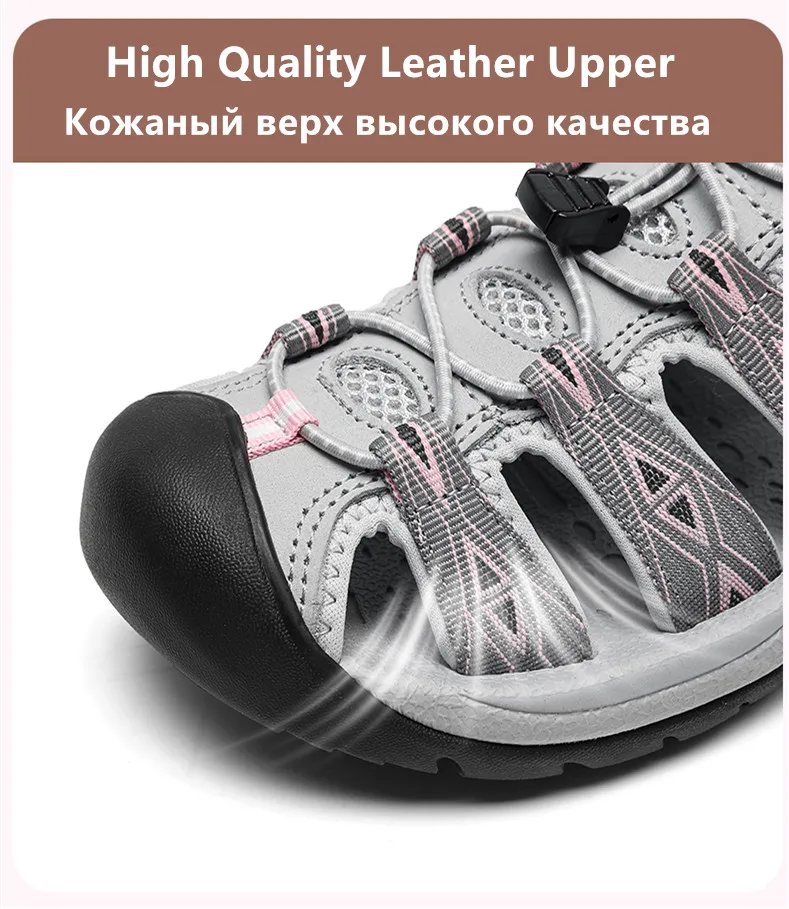 Summer Genuine Leather Women Sandals Comfortable Gladiator Sandals New Designer Sneakers Lightweight Outdoor Women Beach Sandals