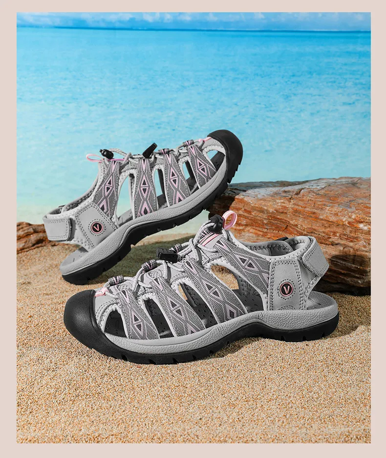 Summer Genuine Leather Women Sandals Comfortable Gladiator Sandals New Designer Sneakers Lightweight Outdoor Women Beach Sandals
