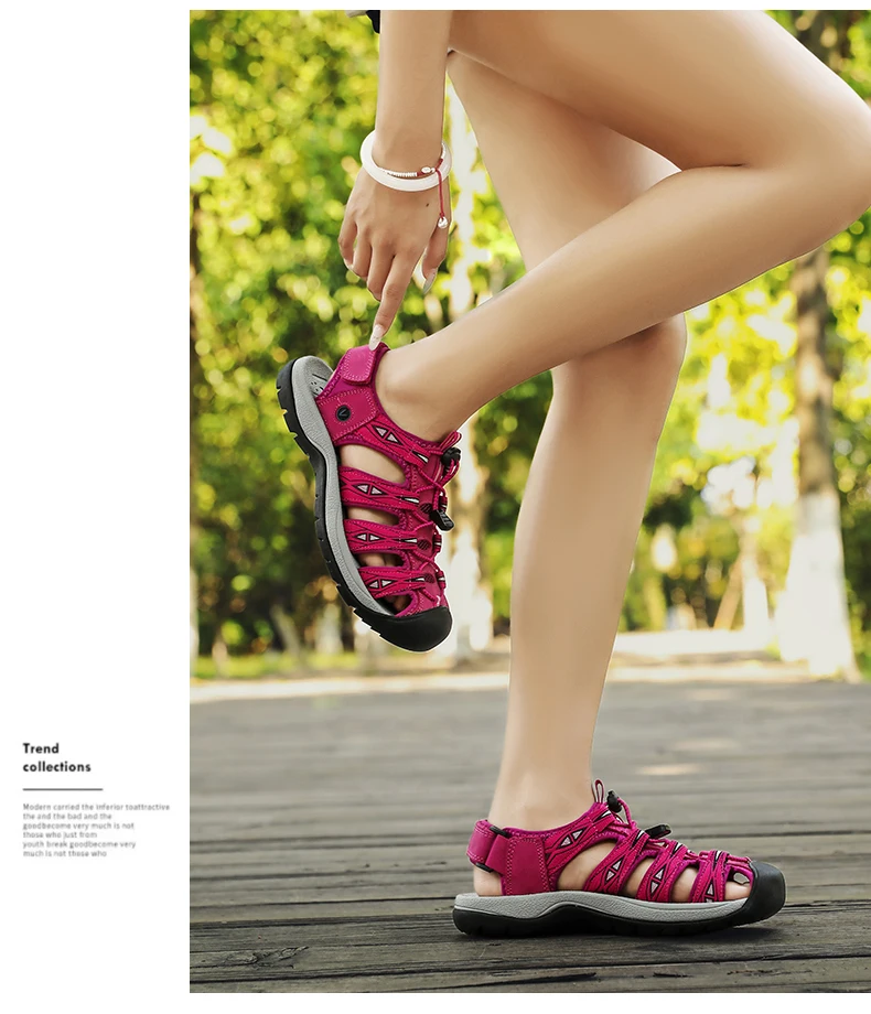 Summer Genuine Leather Women Sandals Comfortable Gladiator Sandals New Designer Sneakers Lightweight Outdoor Women Beach Sandals