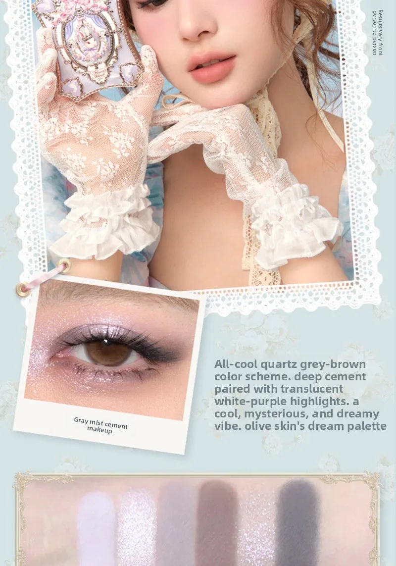 Flower Knows Garden Matte Pearlescent Powder Fine Six Color Eye Shadow Contour Palette Long Lasting Makeup Glitter Eyeshadow