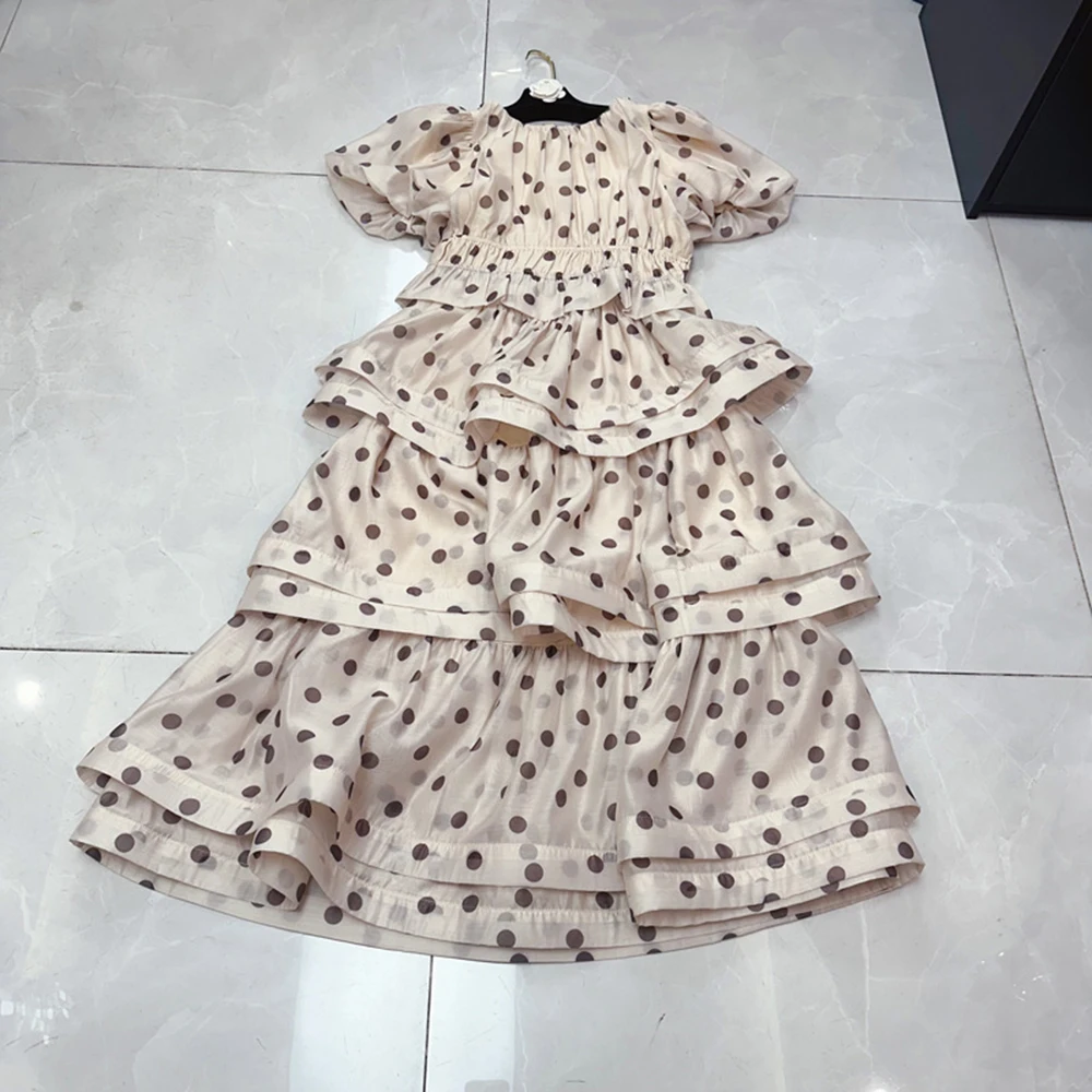 TWOTWINSTYLE French Style Print Two Piece Sets For Women Round Neck Short Sleeve Top High Waist Skirt Cute Set Female KSE532834