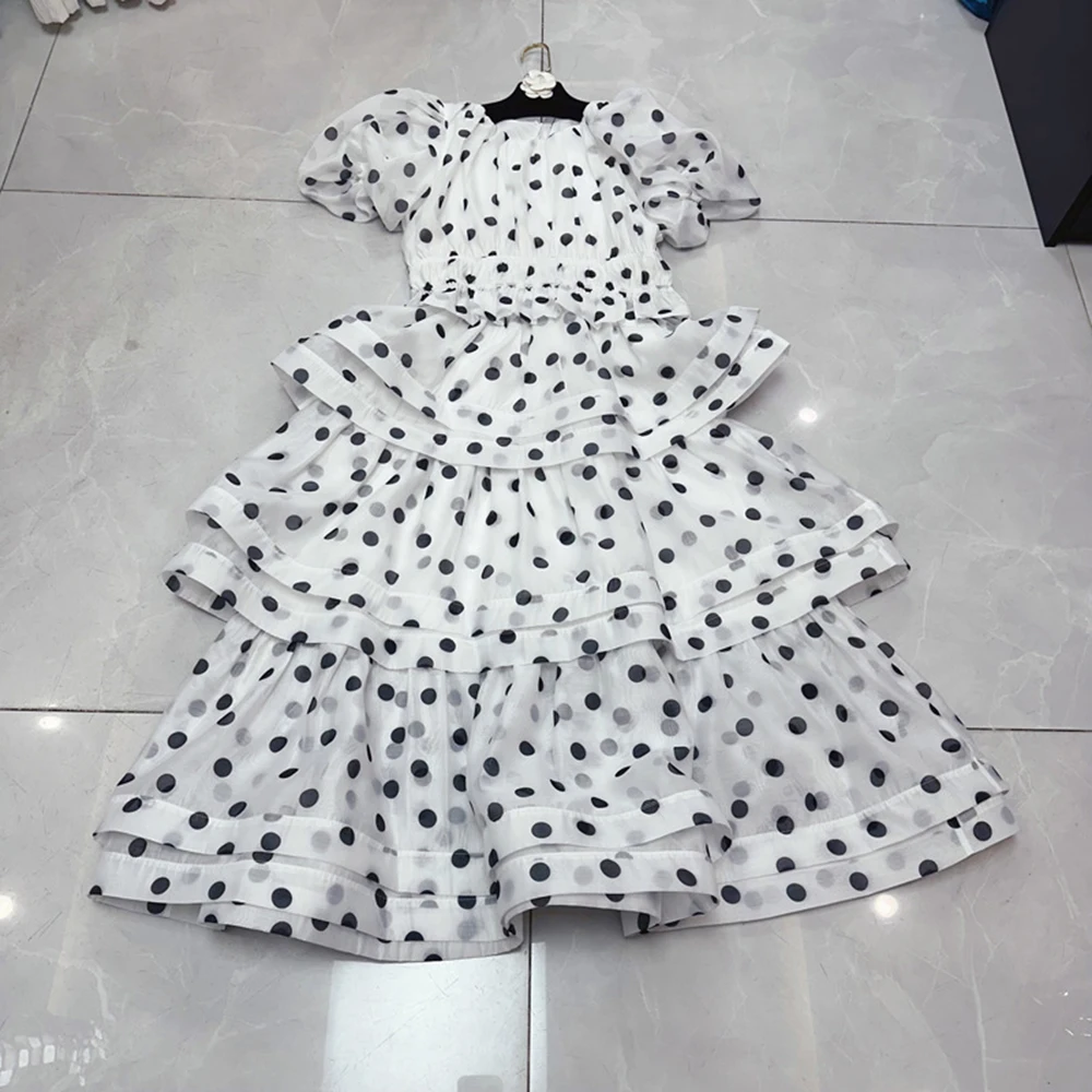 TWOTWINSTYLE French Style Print Two Piece Sets For Women Round Neck Short Sleeve Top High Waist Skirt Cute Set Female KSE532834
