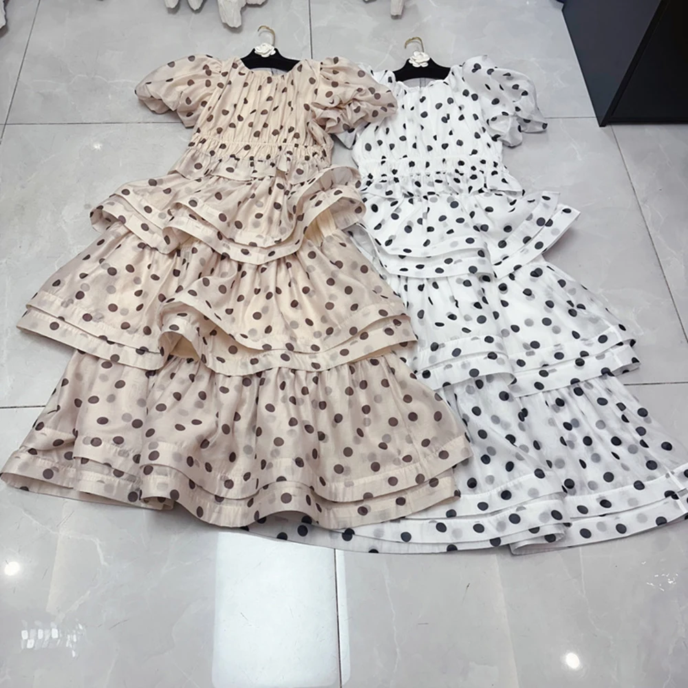 TWOTWINSTYLE French Style Print Two Piece Sets For Women Round Neck Short Sleeve Top High Waist Skirt Cute Set Female KSE532834