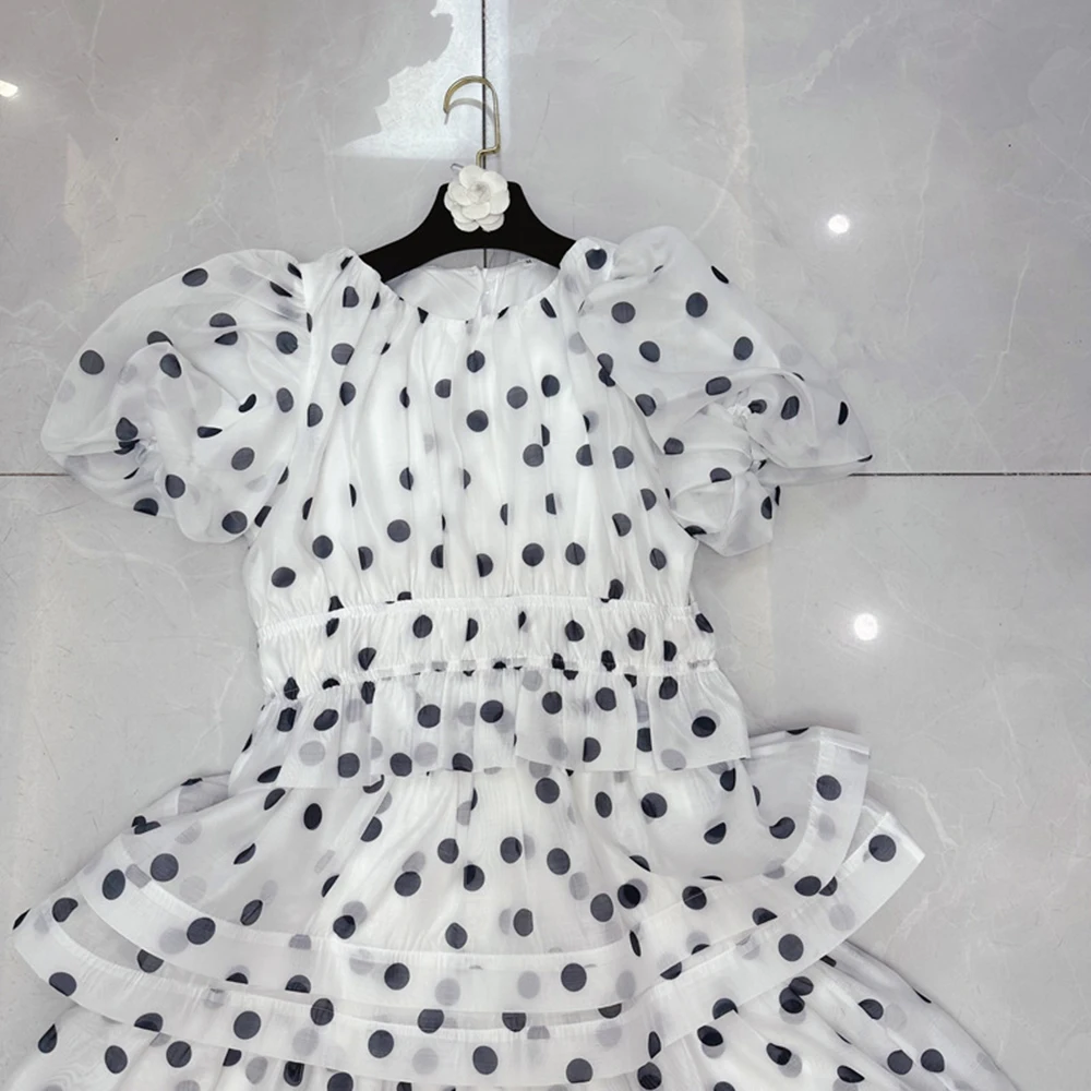 TWOTWINSTYLE French Style Print Two Piece Sets For Women Round Neck Short Sleeve Top High Waist Skirt Cute Set Female KSE532834