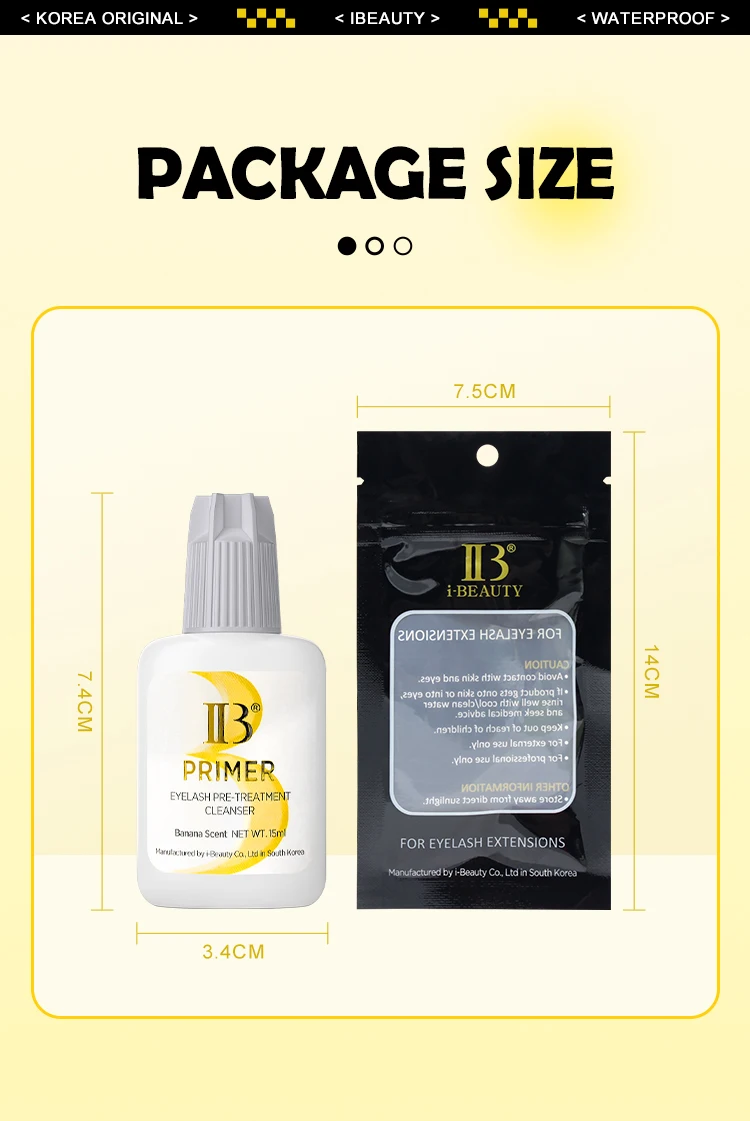 10 Bottles IBeauty Banana Primer Clear Glue Eyelash Extension Korea Original Individual 15ml Fixing Agent False Lash Supplies