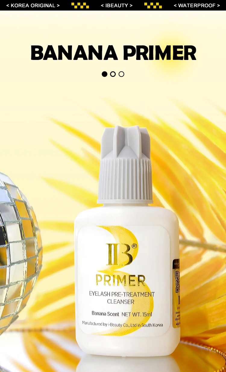 10 Bottles IBeauty Banana Primer Clear Glue Eyelash Extension Korea Original Individual 15ml Fixing Agent False Lash Supplies