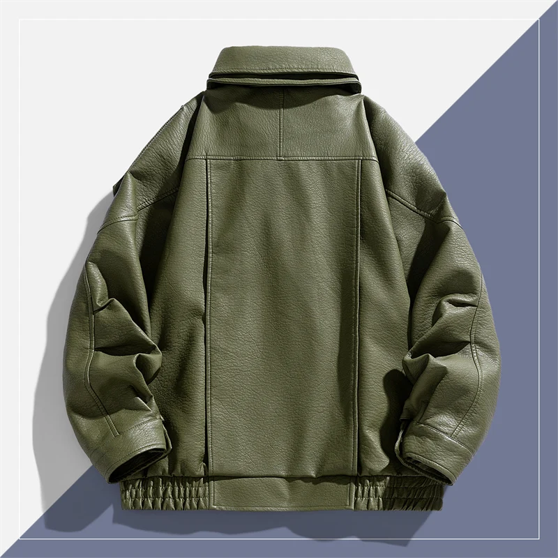 Autumn Winter New High Quality Outdoor Handsome Windproof Breathable Leather Jacket Comfortable Multi functional Trendy Jacket