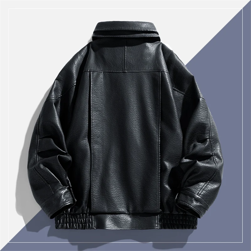 Autumn Winter New High Quality Outdoor Handsome Windproof Breathable Leather Jacket Comfortable Multi functional Trendy Jacket