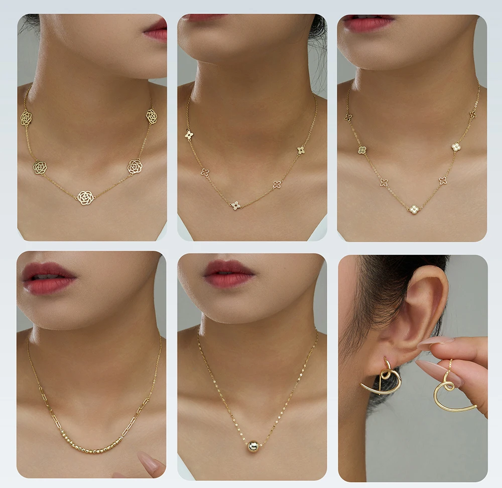 ORSA JEWELS Classic Flower Choker Necklace 925 Sterling Silver Elegant Flower Charm Necklace Women's Daily Dating Jewelry APN59