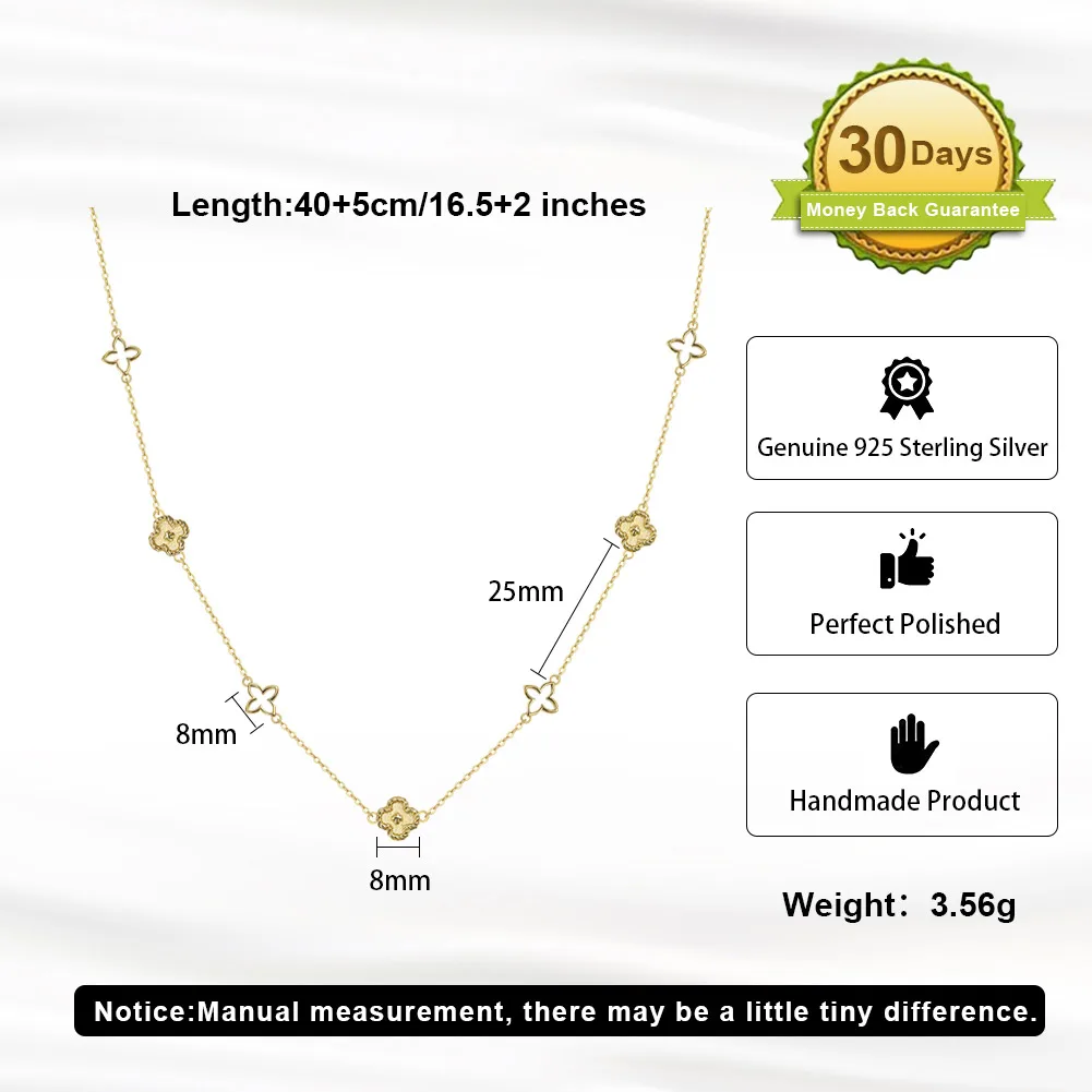 ORSA JEWELS Classic Flower Choker Necklace 925 Sterling Silver Elegant Flower Charm Necklace Women's Daily Dating Jewelry APN59