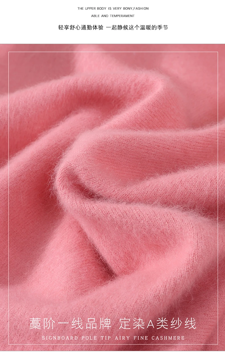 Women's Short Sleeved 100% Pure Mink Cashmere Knitted Sweater Autumn Winter New V-Neck T-Shirt Top Casual Solid Color Base Shirt