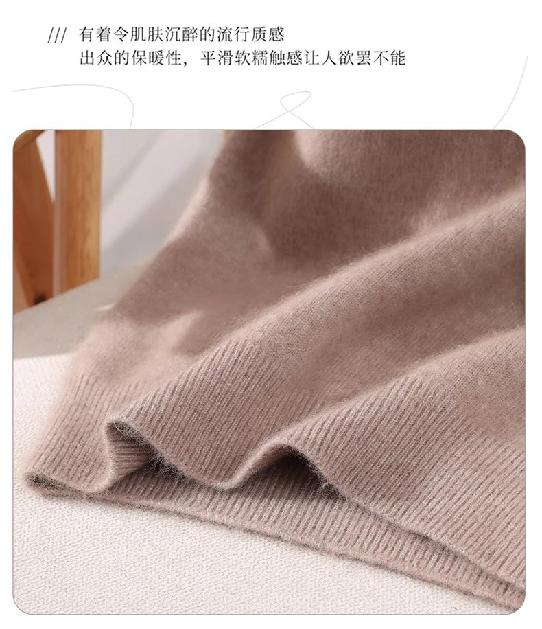Women's Short Sleeved 100% Pure Mink Cashmere Knitted Sweater Autumn Winter New V-Neck T-Shirt Top Casual Solid Color Base Shirt